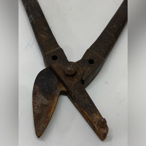 Early 20th Century Antique 13” Heavy Duty Sheet Metal Cutting Tin Snip Shears - Picture 12 of 16